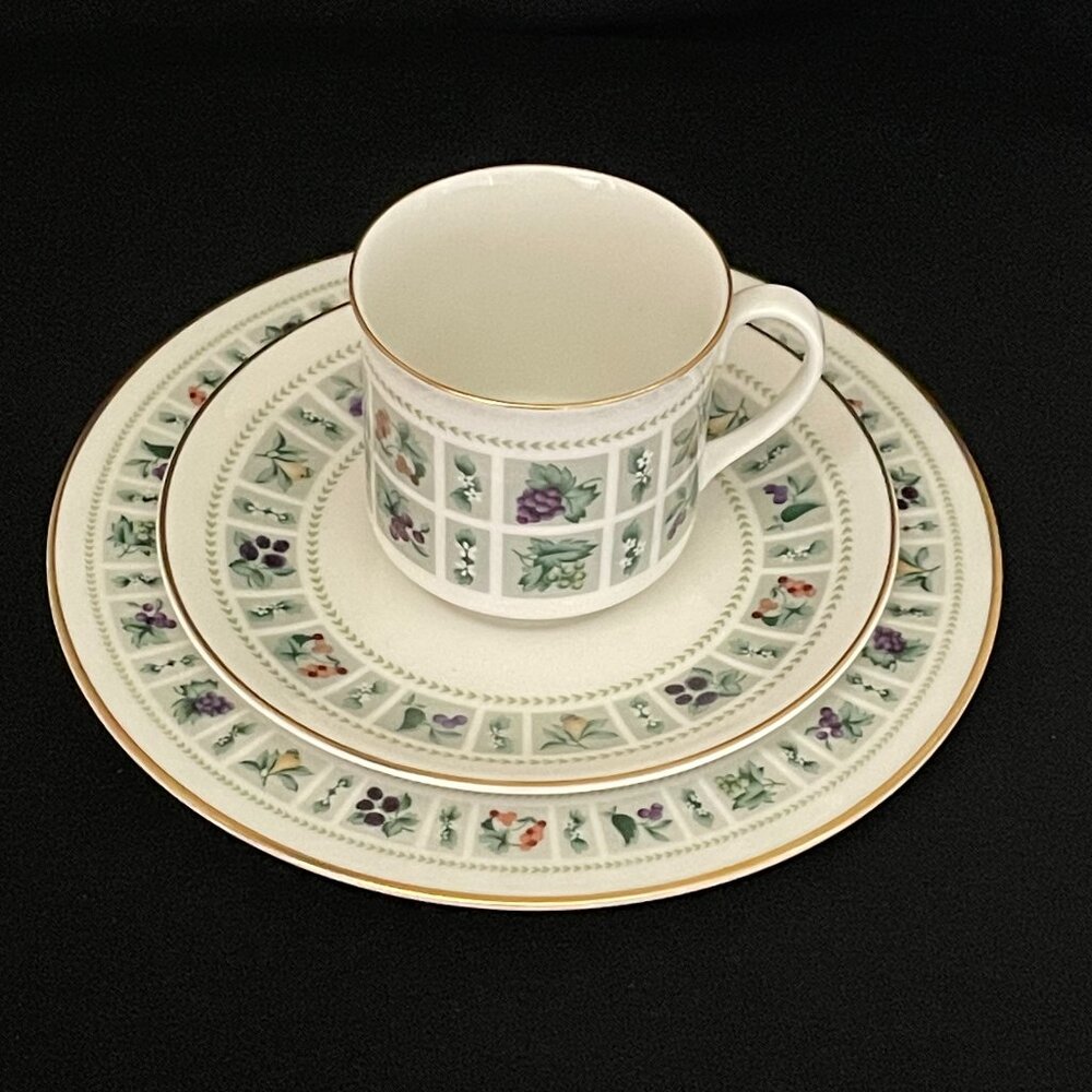 Vintage Royal Doulton English Translucent China Tapestry Pattern Tea Cup, Saucer